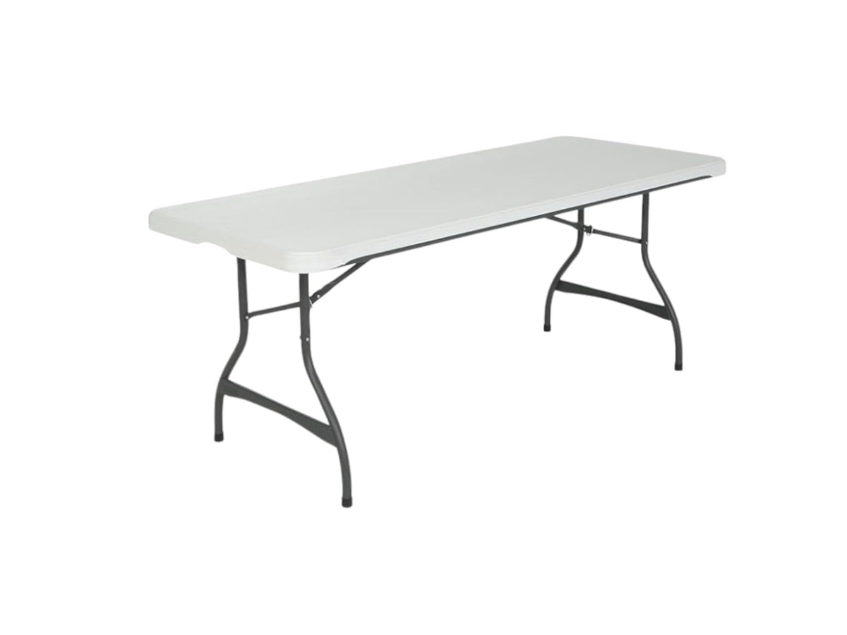 White Granite 6 Foot Stacking Folding Utility Table 4 Pack E11985