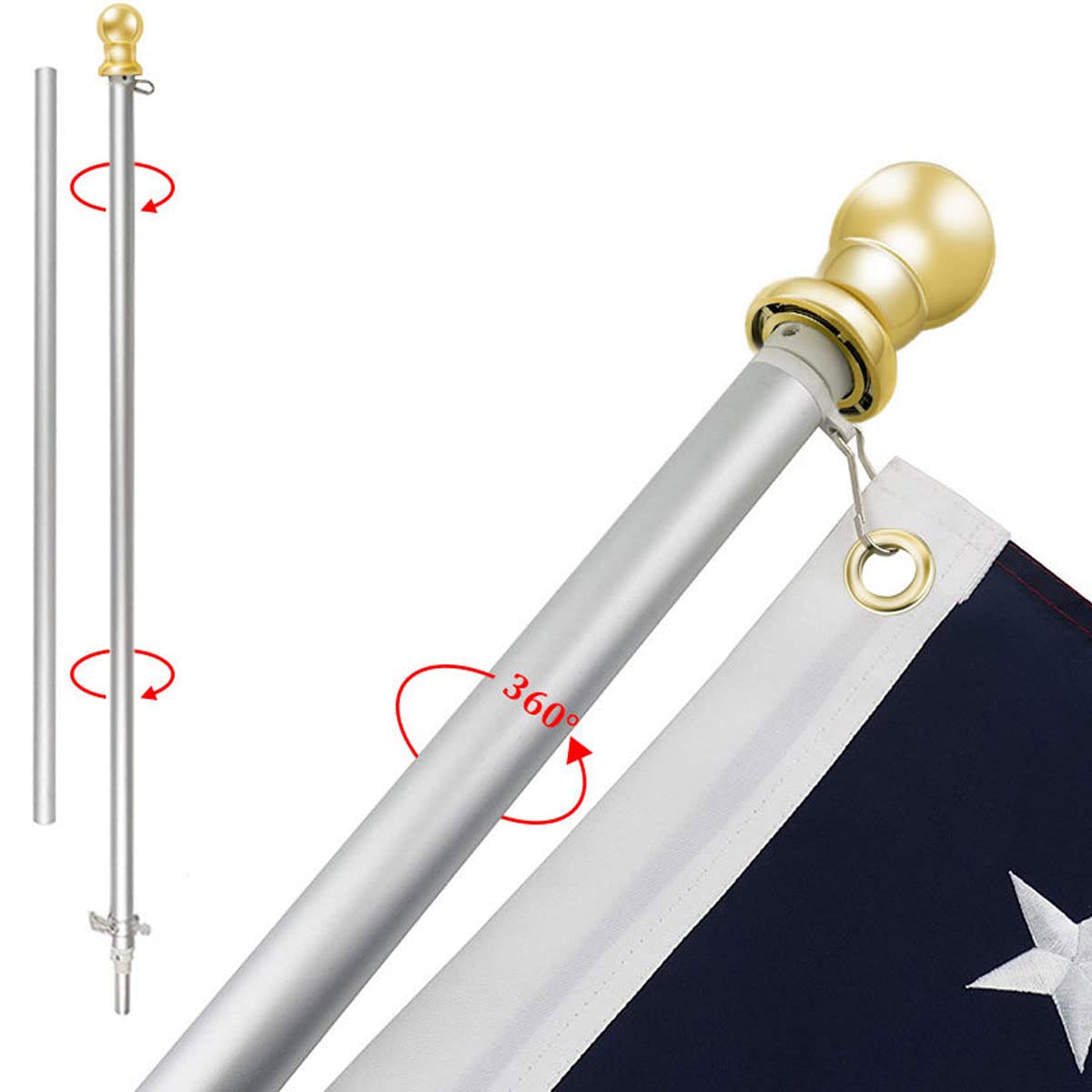 6ft Outdoor Flagpole C331347