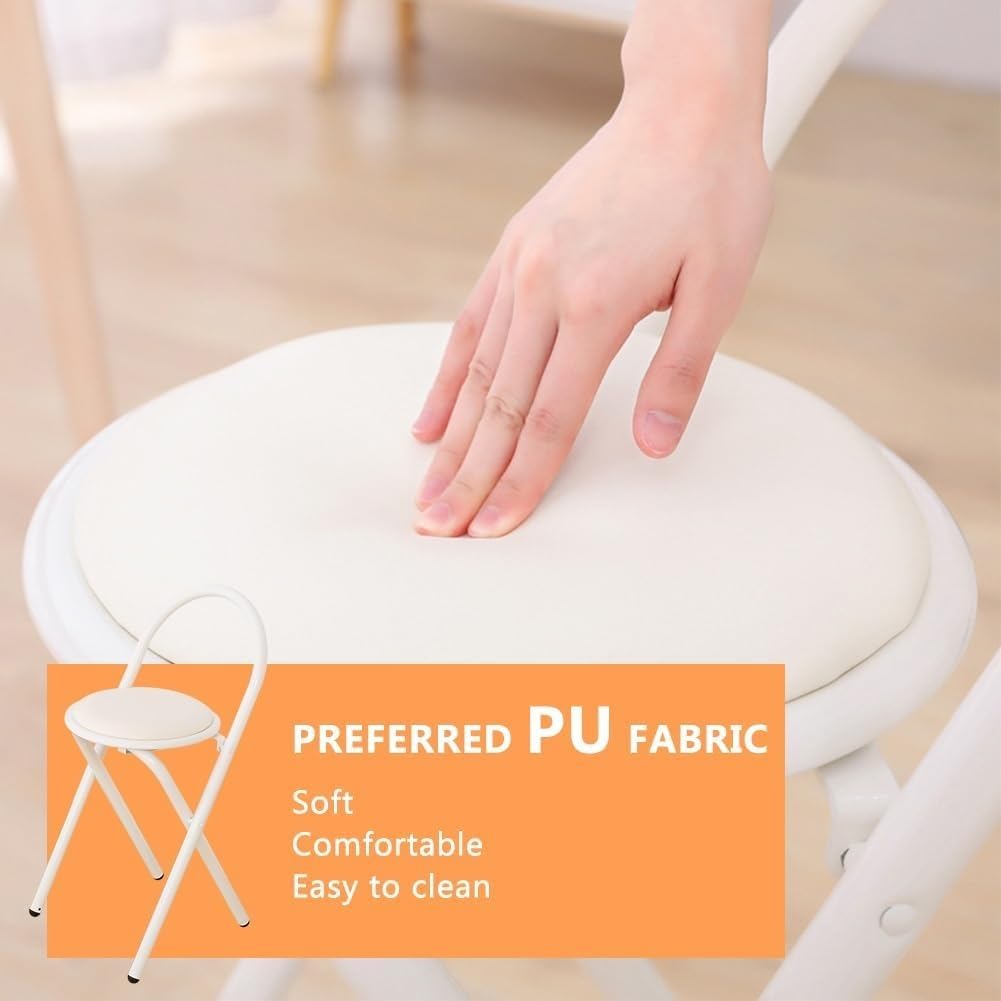 18in Padded Folding Stool with Backrest R40609