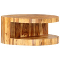 Round Coffee Table 25.6"x11.8" Solid Sheesham Wood Q233