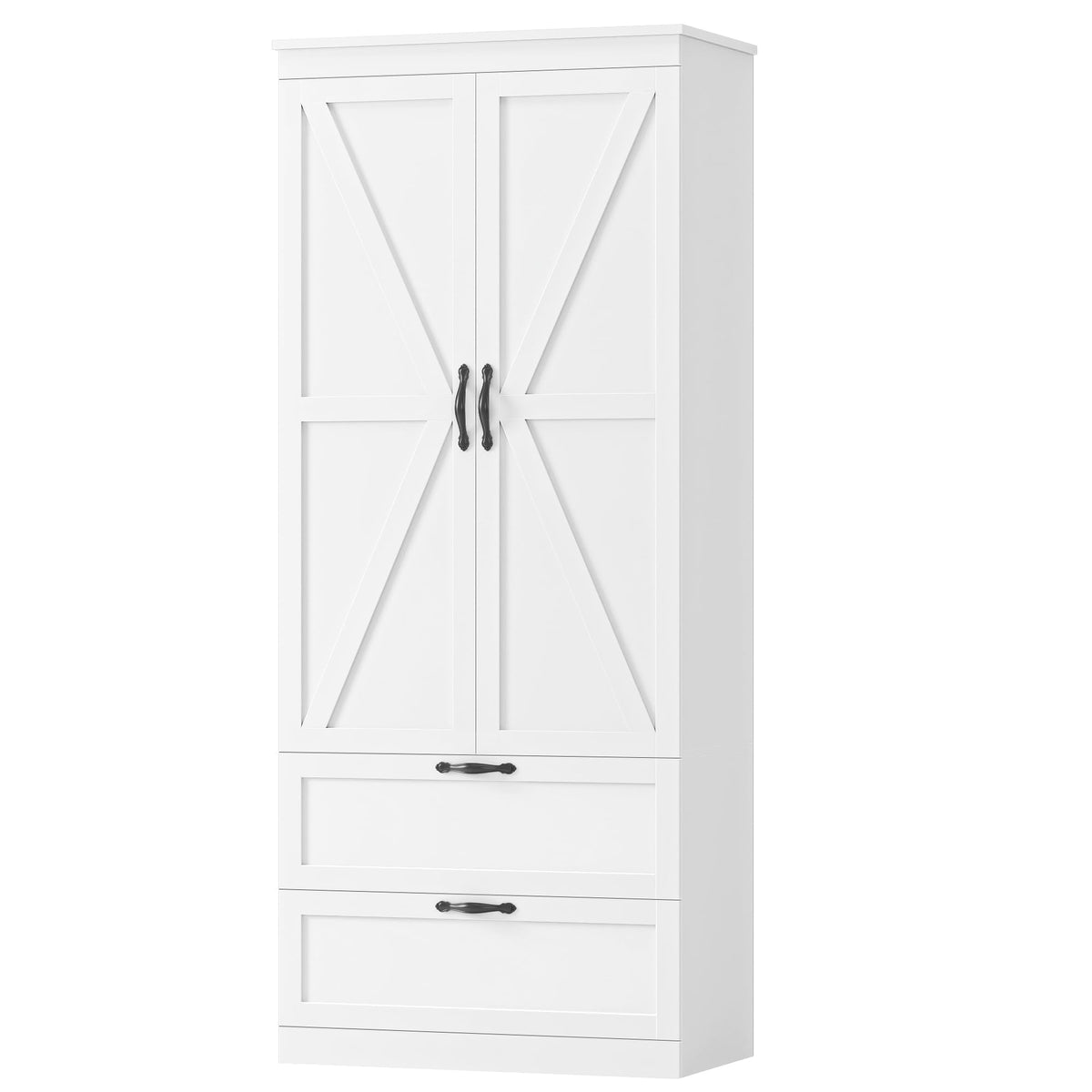 70" White Kitchen Pantry Storage Cabinet H743504