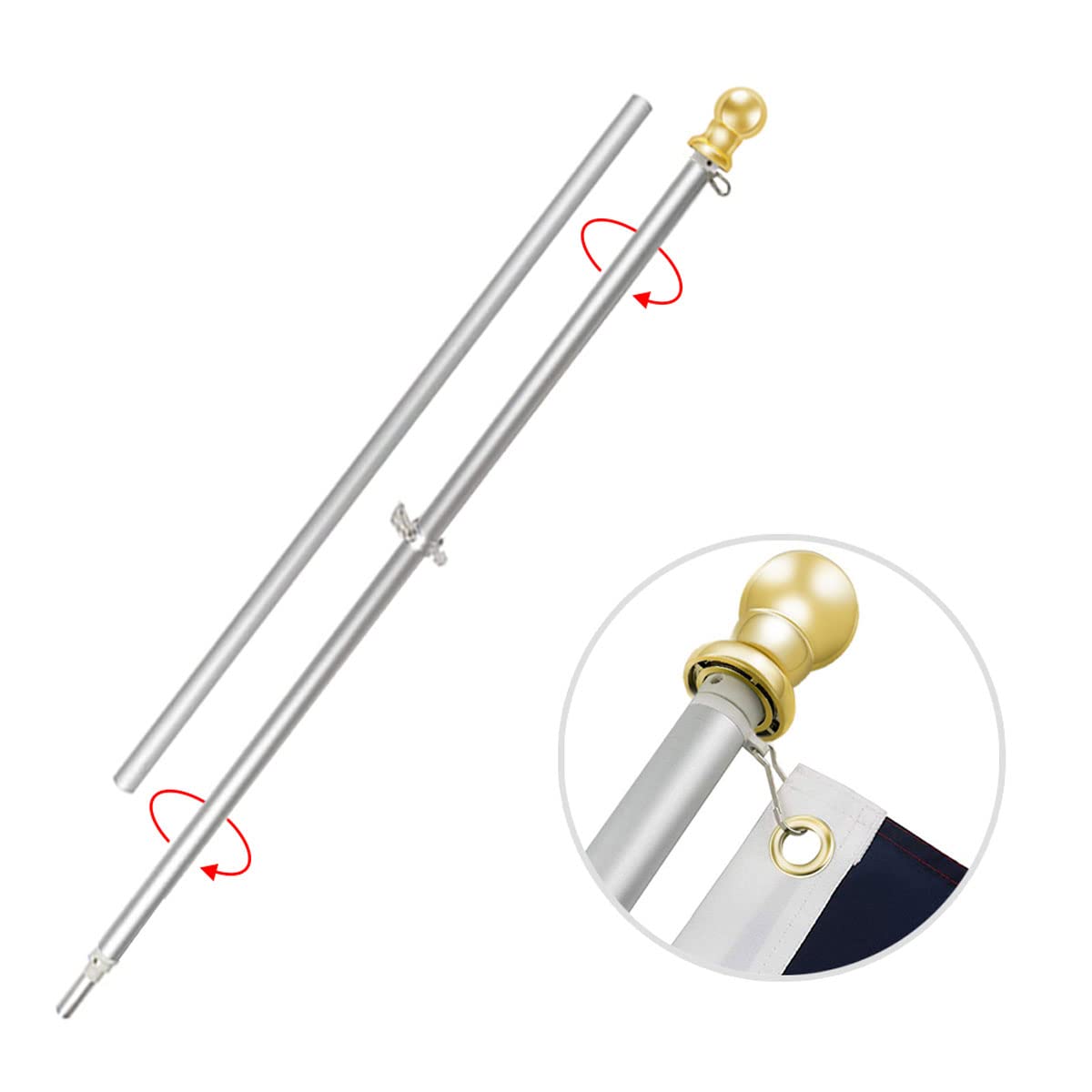 6ft Outdoor Flagpole C331347