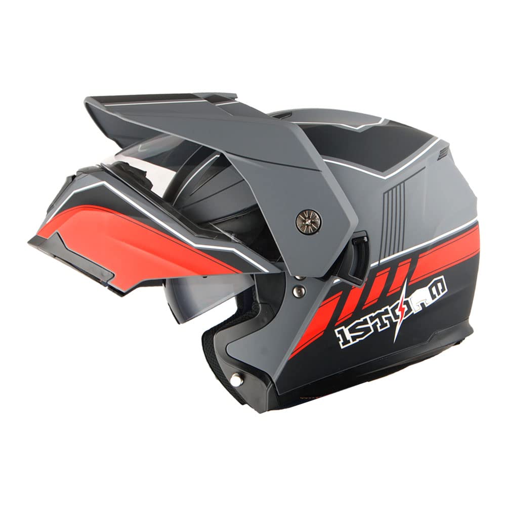 Motorcycle Modular Flip up Full Face Helmet Dual Visor E91687