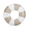 Vintage Tan Stripe Pool Tube Float with Cup Holder Y53155