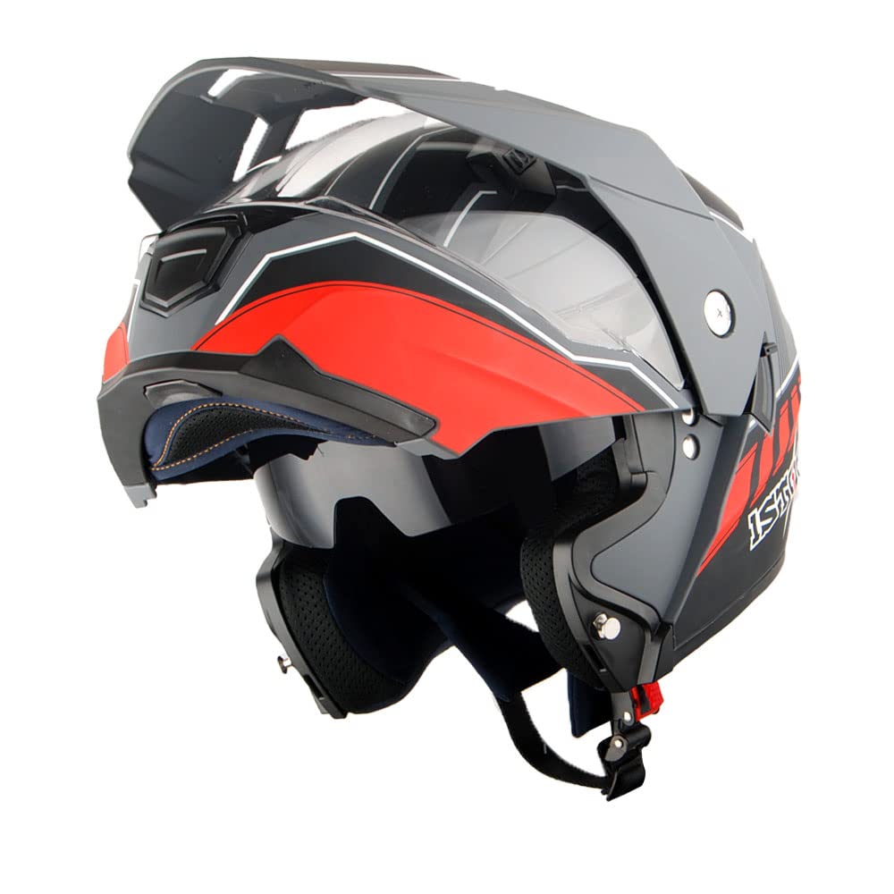 Motorcycle Modular Flip up Full Face Helmet Dual Visor E91687