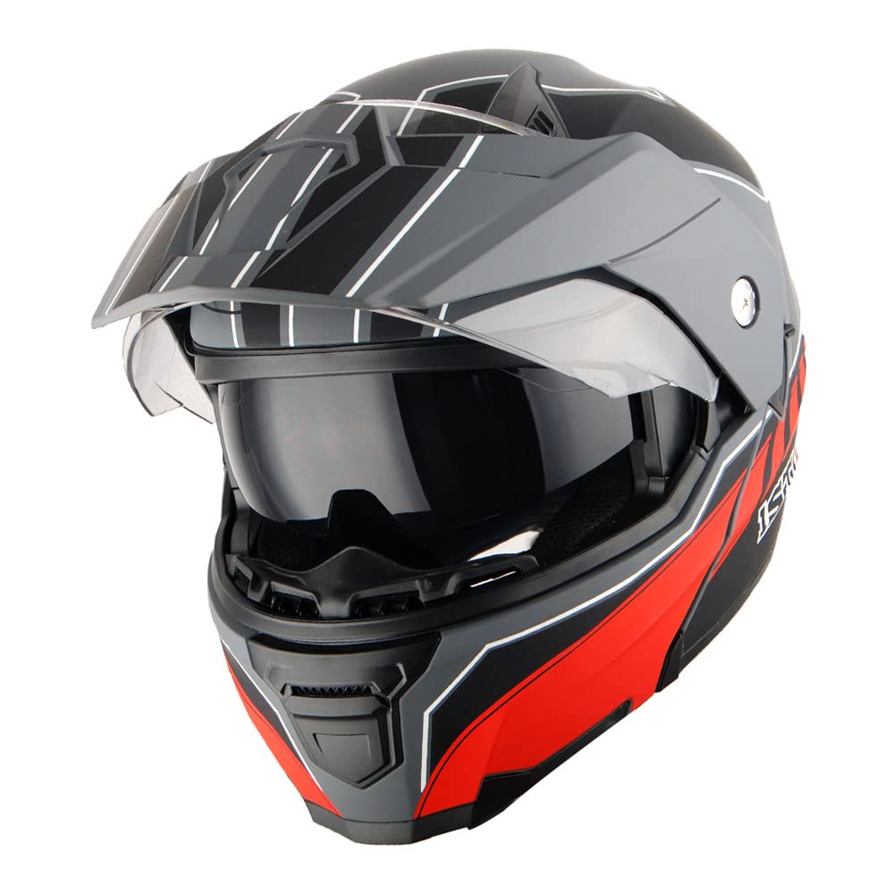 Motorcycle Modular Flip up Full Face Helmet Dual Visor E91687