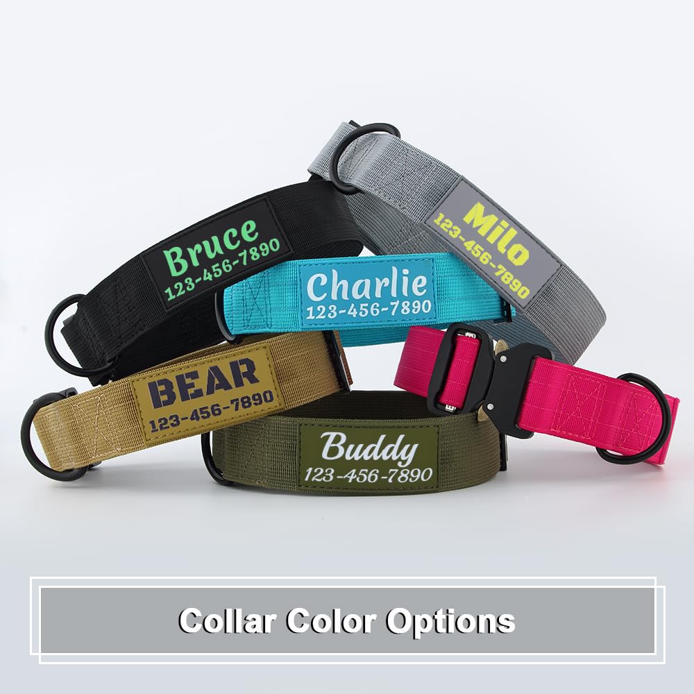 Tactical Dog Collar with Name and Phone Number Z4102