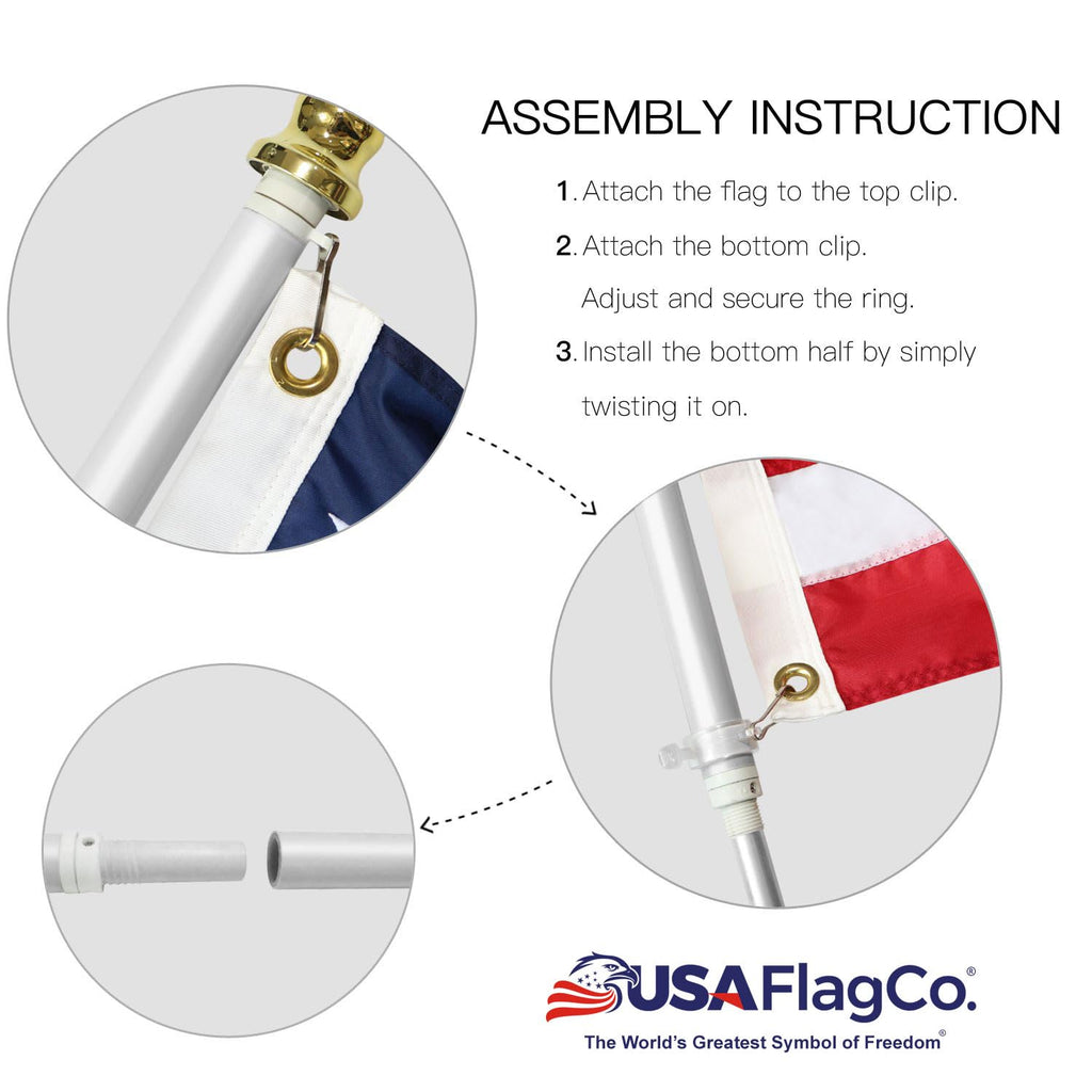 Flag Pole and Bracket Kit Brushed Aluminum Z214949