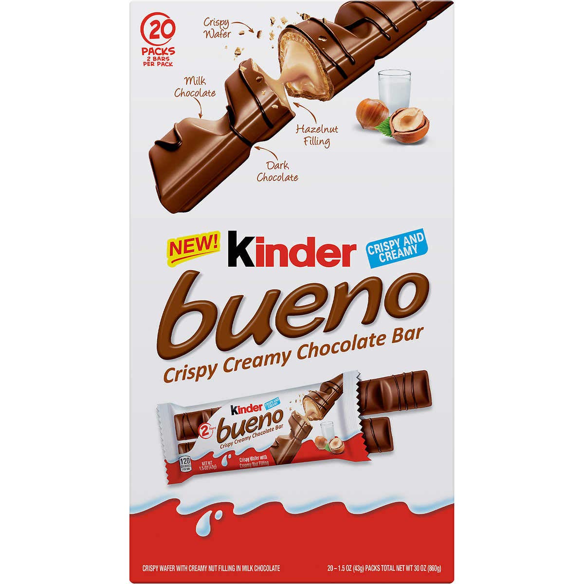 Milk Chocolate Candy Bars, 1.5 oz, 20 ct T288228