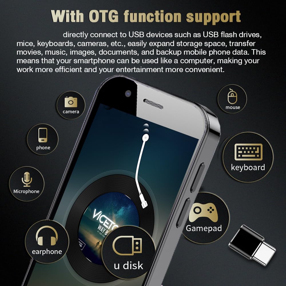 Mini Smartphone Unlocked Cell Phone 3.0 Inch Android 4G Quad Core Dual SIM Black Z215