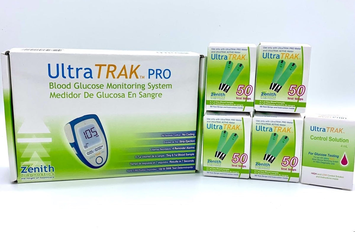 Blood Glucose Monitoring System, 200 Test Strips, Meter and Control Solution Bundle F208