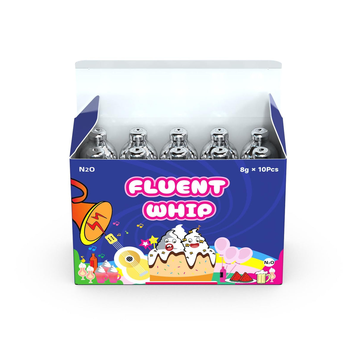 8g Food Grade N2O Cream Chargers 10 Pack H63382