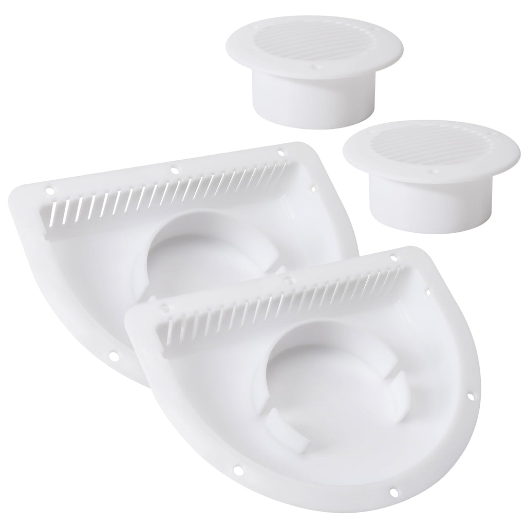 Trailer RV Sidewall Exhaust Vent Fan Kit with Cover, 2 Pack F675523