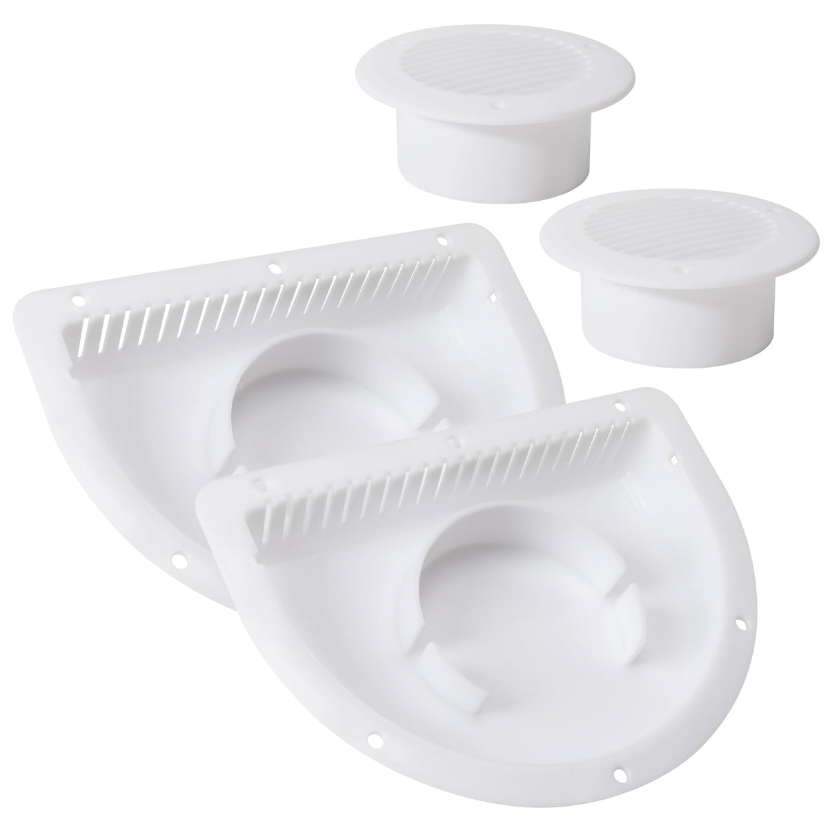 Trailer RV Sidewall Exhaust Vent Fan Kit with Cover, 2 Pack F675523