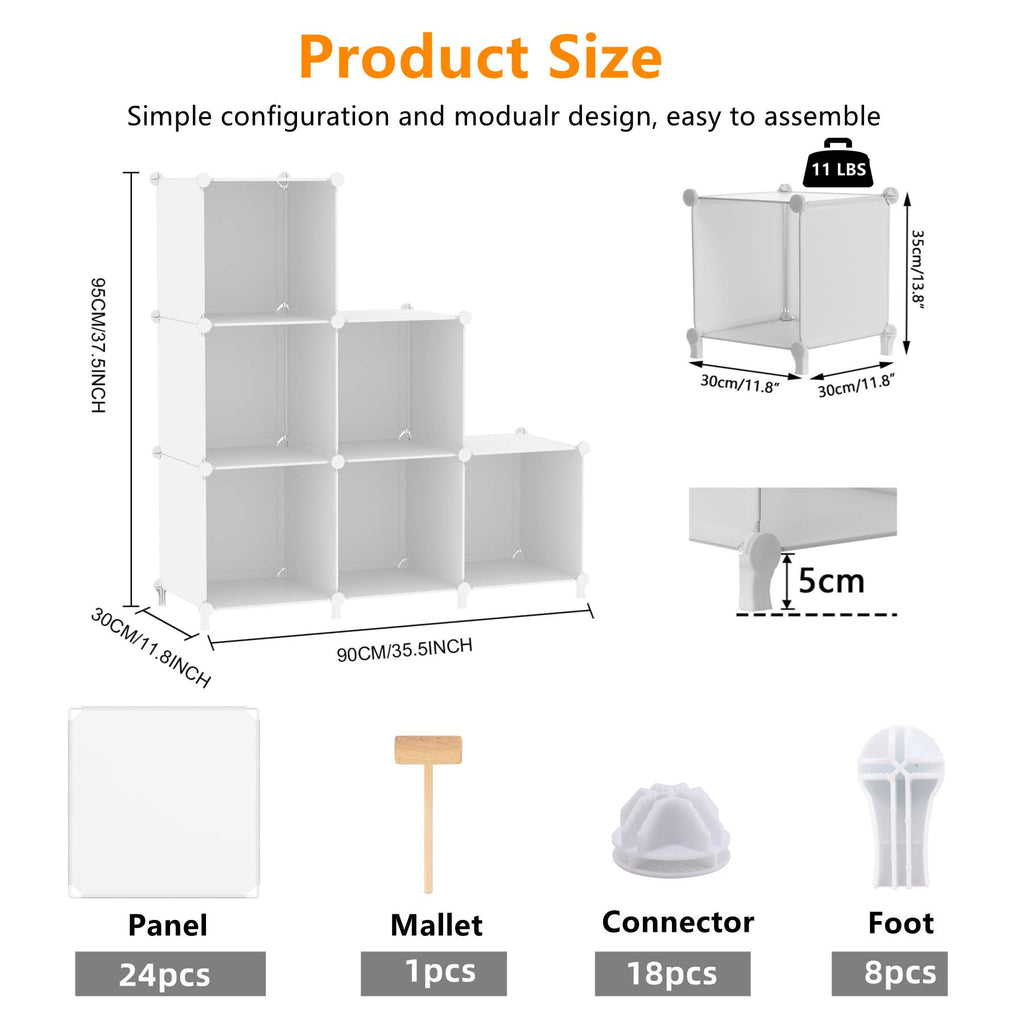 White 6 Cube Storage Organizer C860420