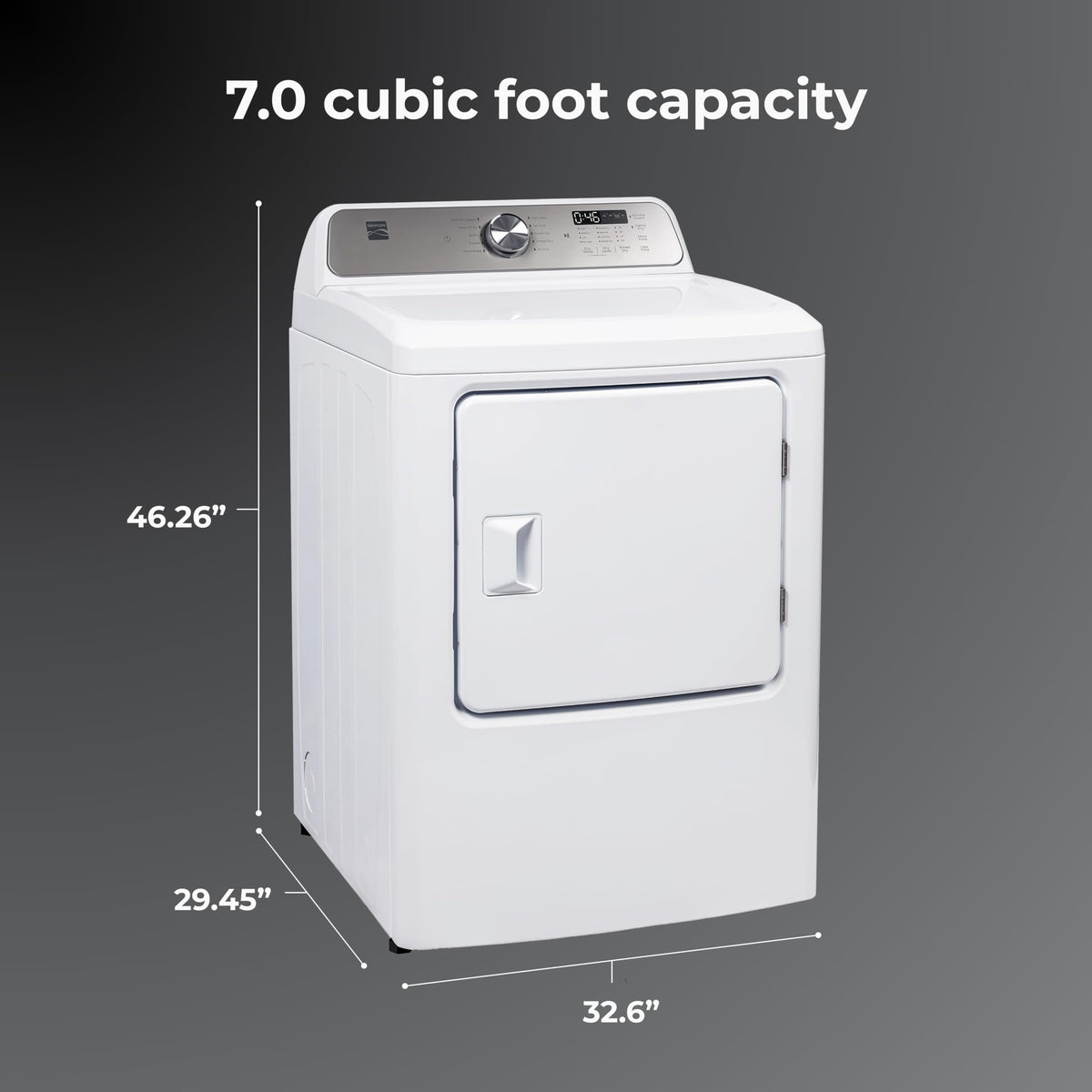 7.0 cu. ft. Front Load Electric Dryer - White F5802