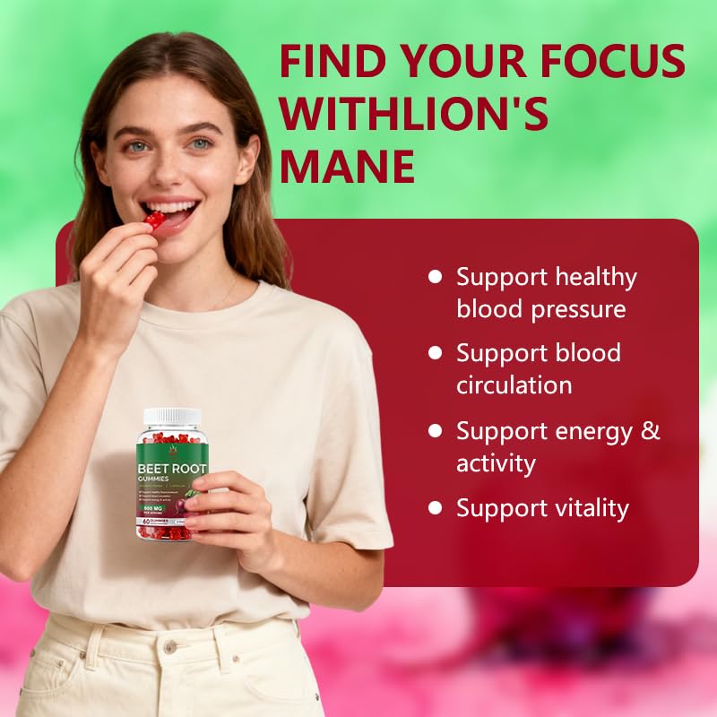 Beet Root Gummies 60 Chews Vegan Non-GMO Gluten Free Supplement P827017