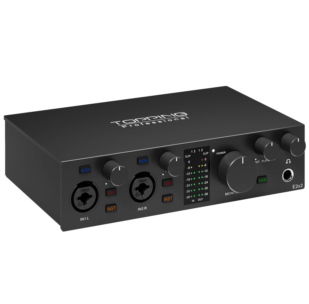 USB Audio Interface with 48V Phantom Power, Black Q56921