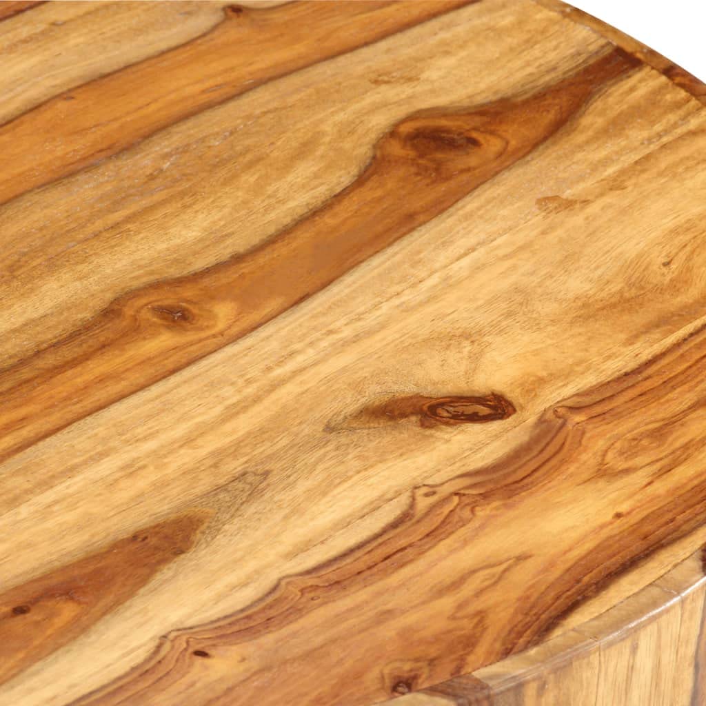 Round Coffee Table 25.6"x11.8" Solid Sheesham Wood Q233