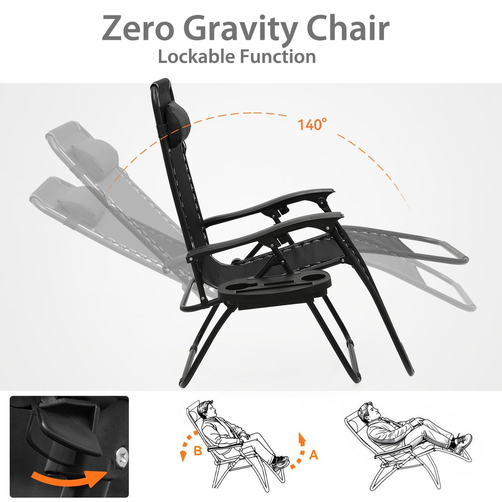Black Zero Gravity Lounge Chair E497