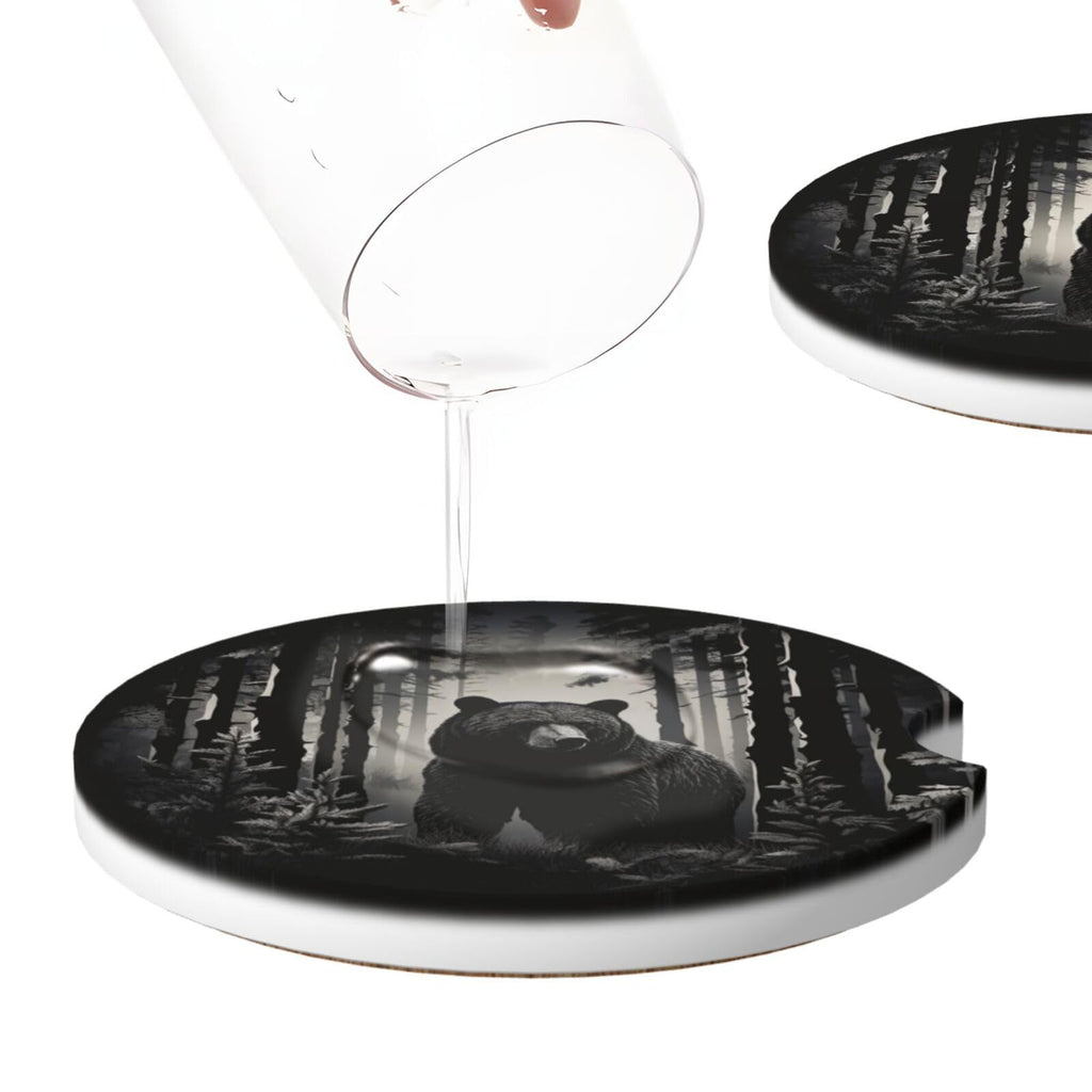 Black Bear Ceramic Car Coasters Set of 2 I659635