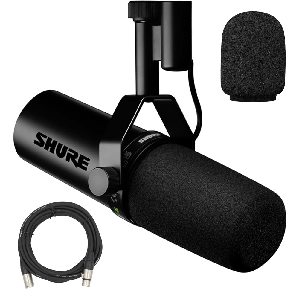 Dynamic Vocal Microphone with Detachable Windscreen and XLR Cable O683618