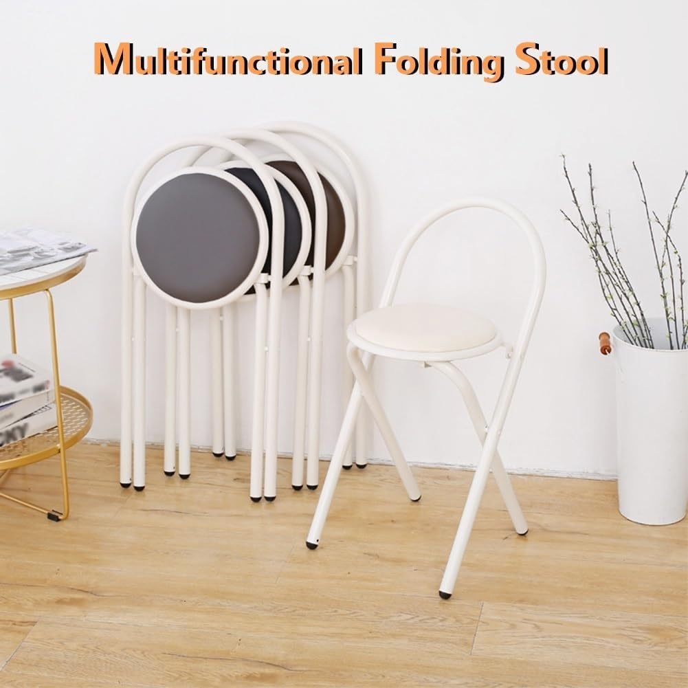 18in Padded Folding Stool with Backrest R40609