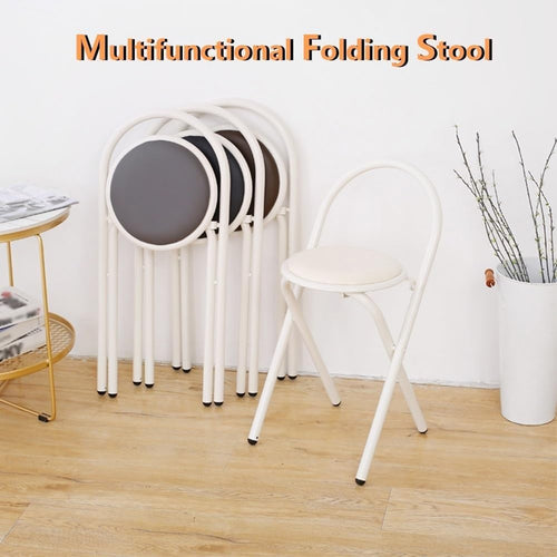 18in Padded Folding Stool with Backrest R40609