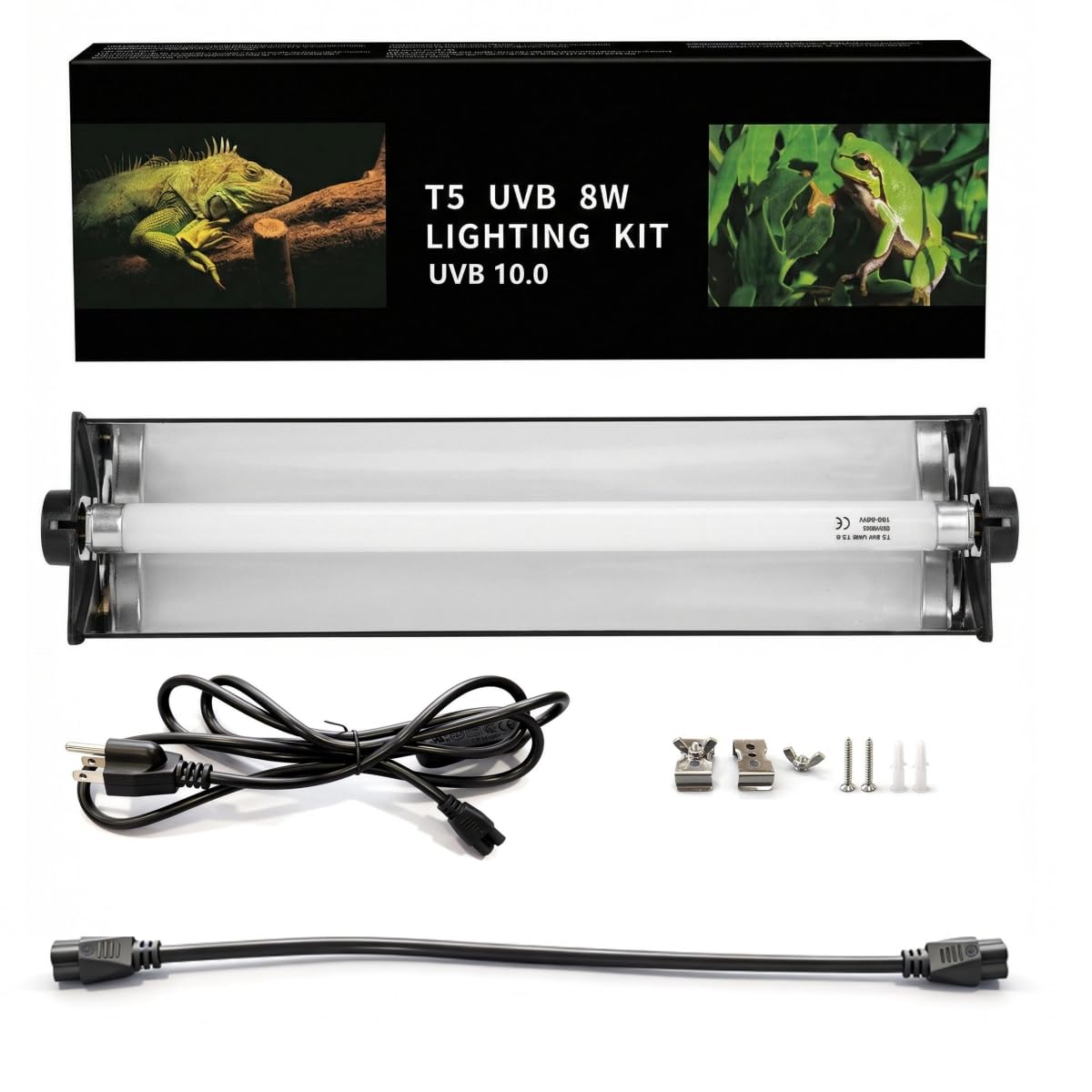8W T5 UVB UVA Reptile Light Fixture and Bulb Kit N5341