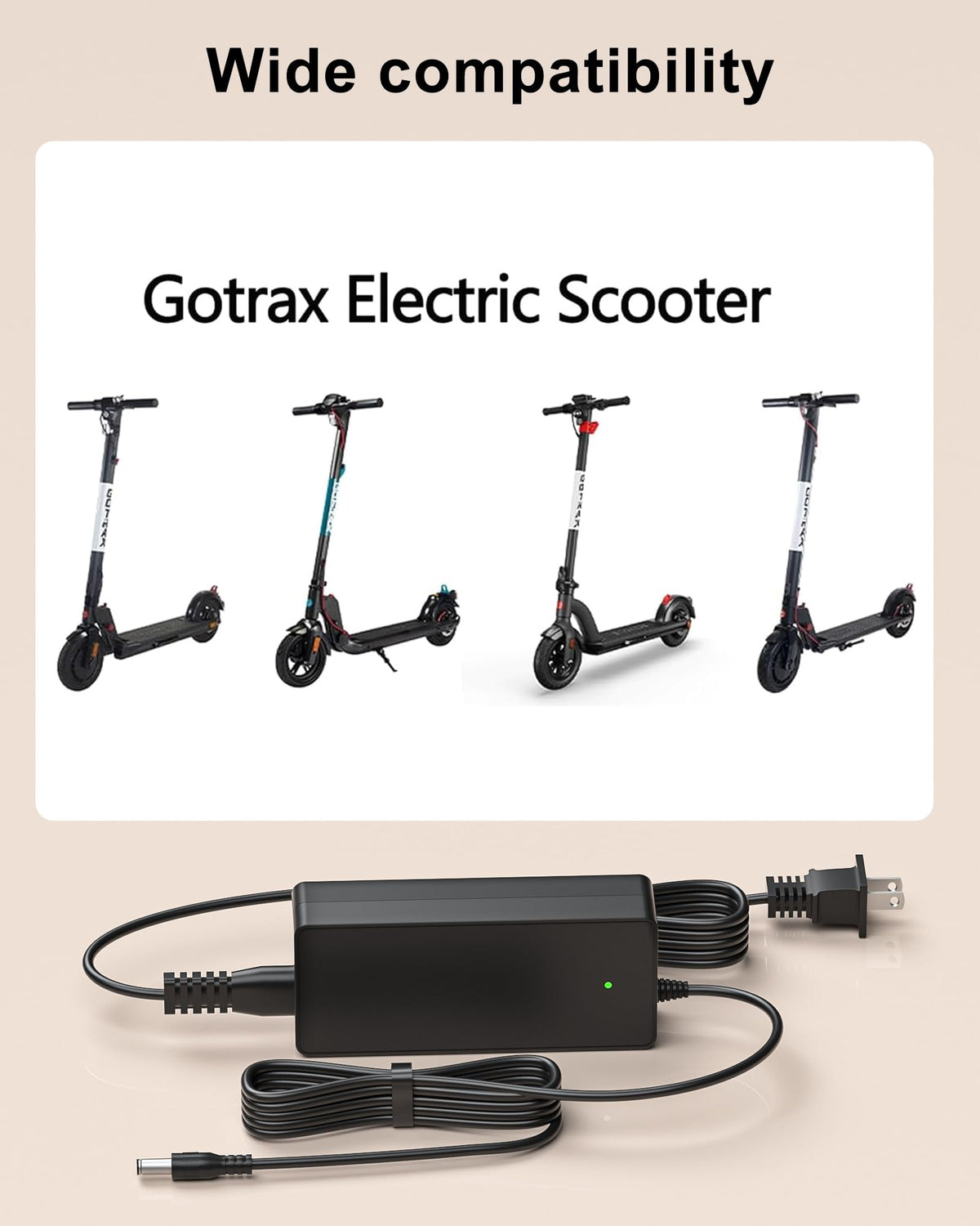 42V 2A Electric Scooter Charger with LED Indicator Light H38351