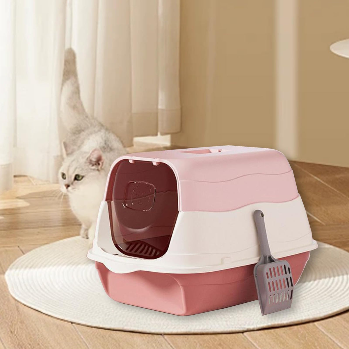Cat Litter Box with Lid with Litter Scoop R18841