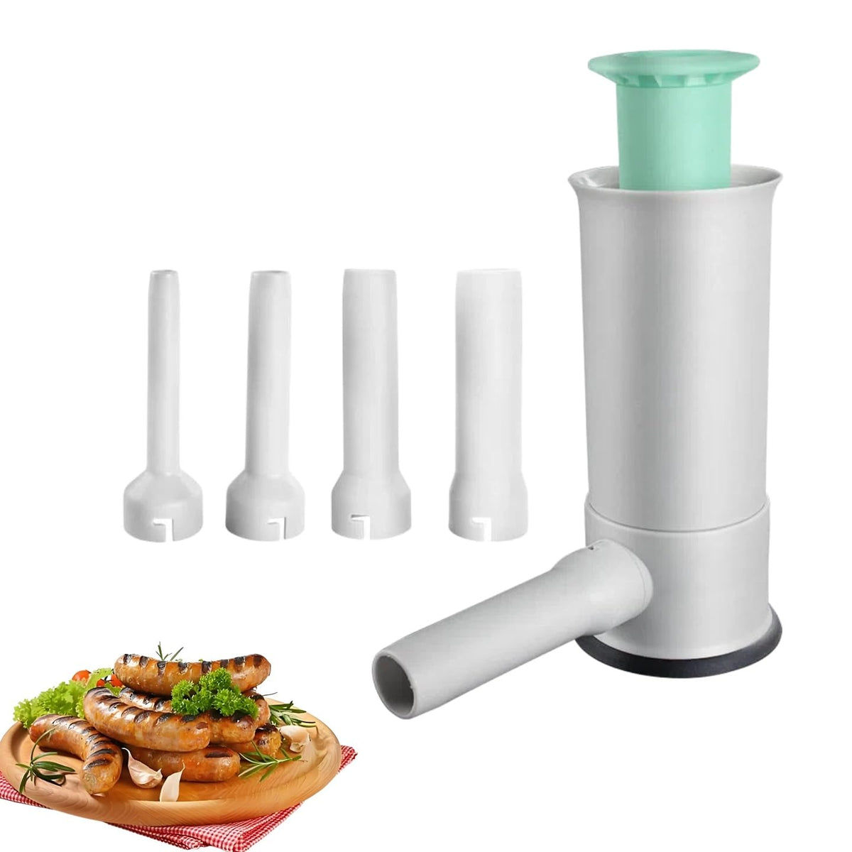 Large Capacity Stainless Steel Sausage Maker with 4 Stuffing Tubes F851180