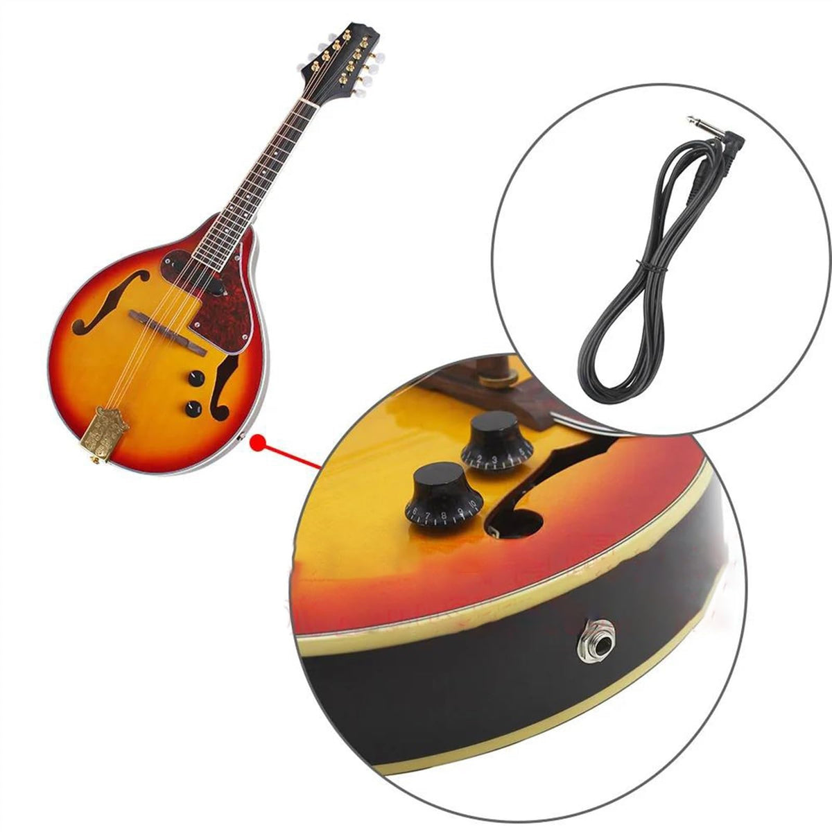 8-String Electric Mandolin Sunburst A Style Rosewood Fingerboard Z6525