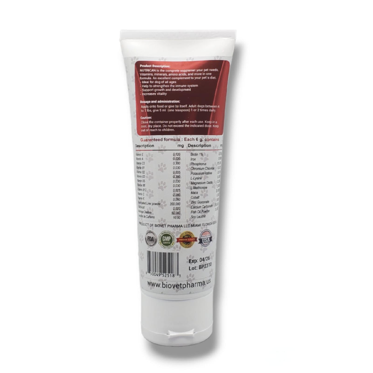 Multivitamin Nutritional Gel for Dogs 4.25 oz L9035