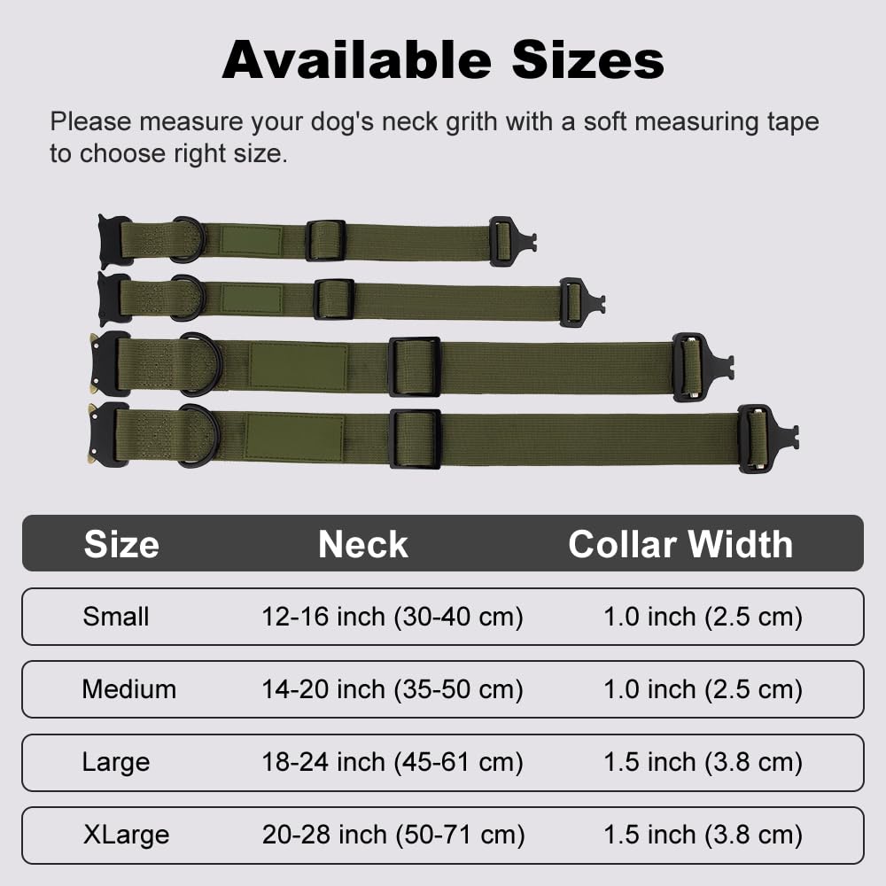 Tactical Dog Collar with Name and Phone Number Z4102