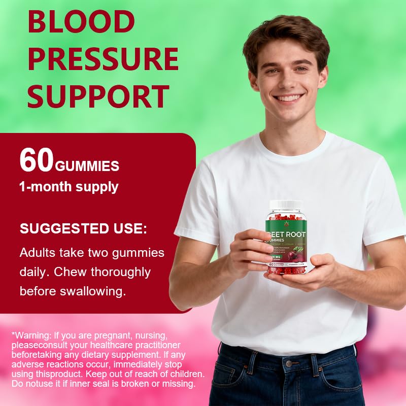 Beet Root Gummies 60 Chews Vegan Non-GMO Gluten Free Supplement P827017