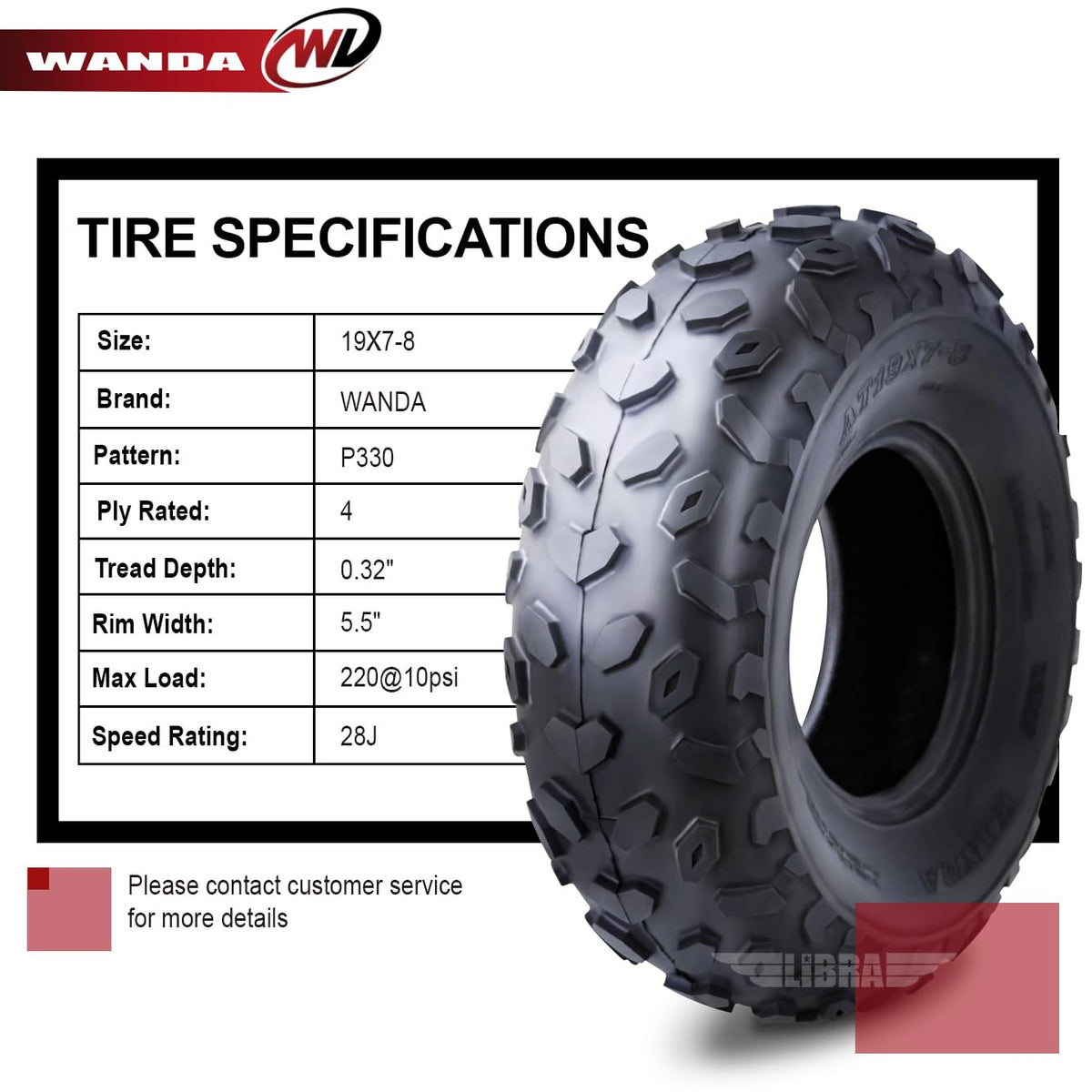 19X7-8 4PR ATV Tires P6081