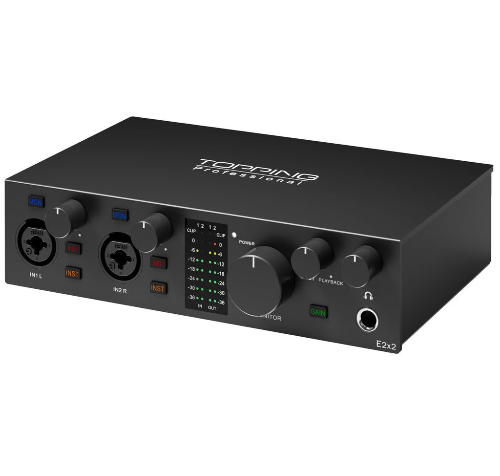 USB Audio Interface with 48V Phantom Power, Black Q56921
