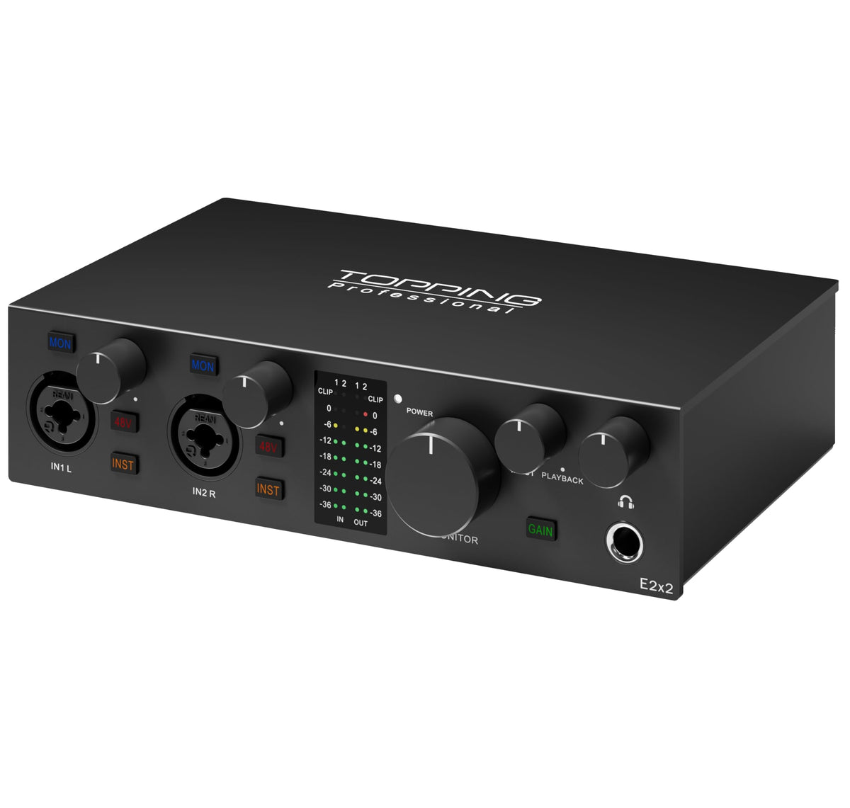 USB Audio Interface with 48V Phantom Power, Black Q56921