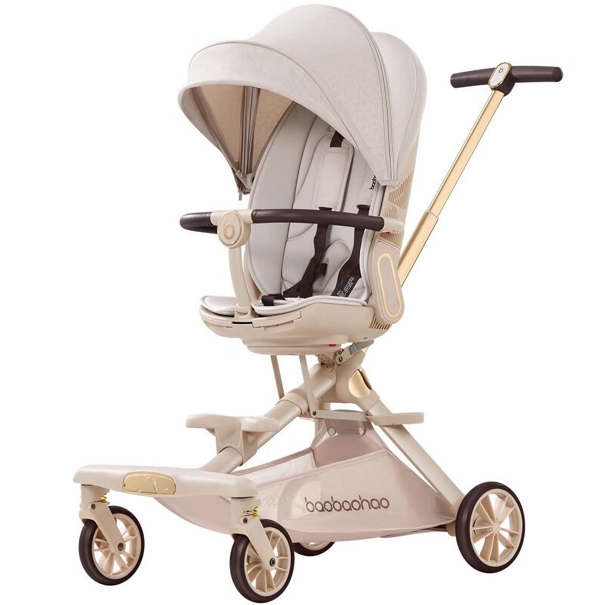 Lightweight Folding Stroller Wagon with Reversible Seat and Canopy L2366