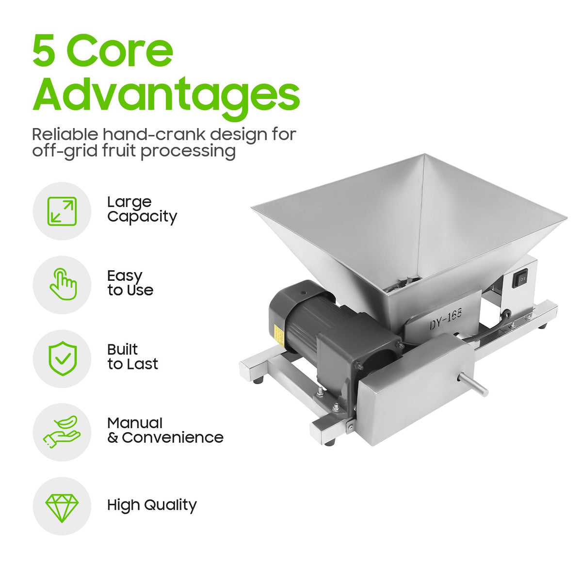 60W Stainless Steel Electric Fruit Crusher 1.06gal V9956