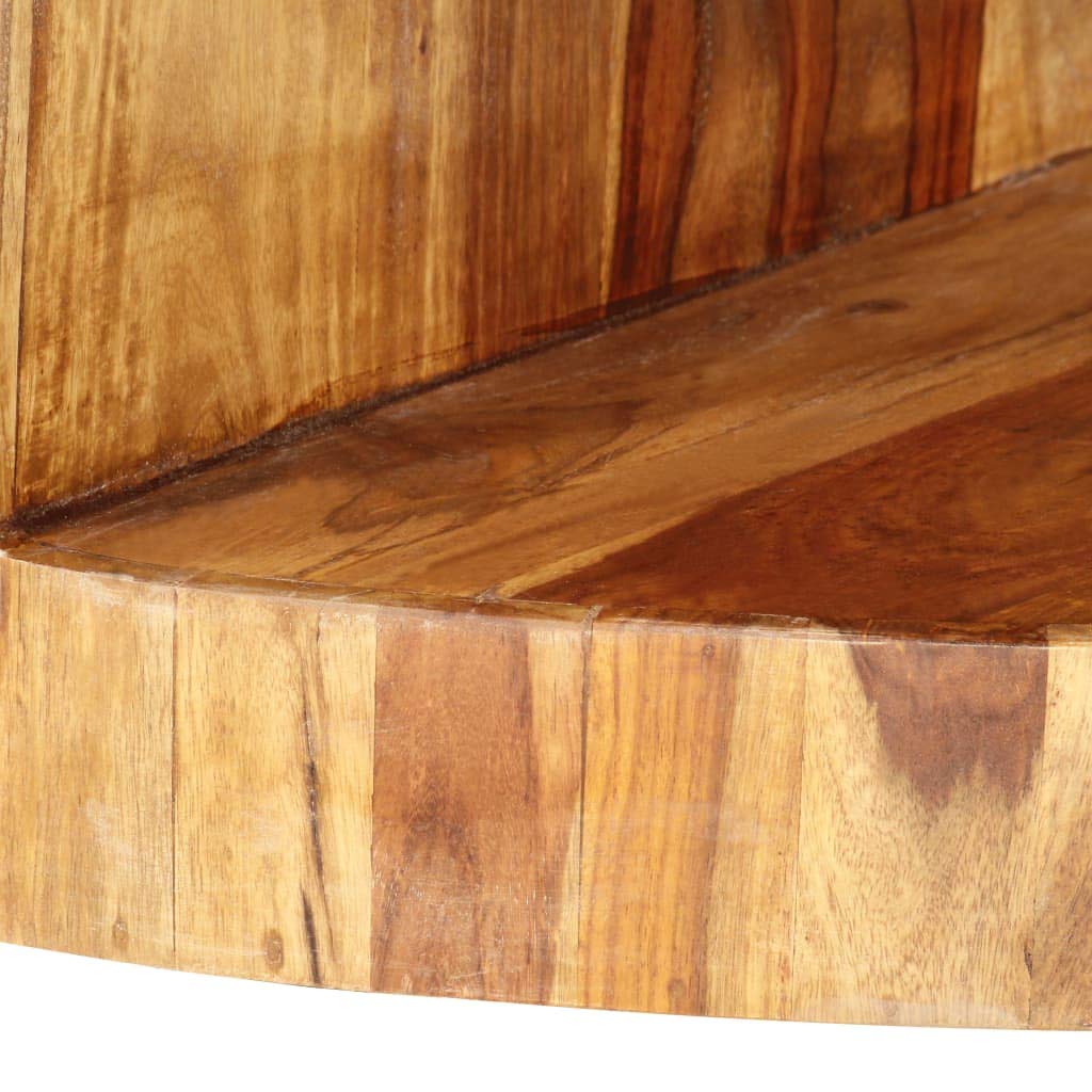 Round Coffee Table 25.6"x11.8" Solid Sheesham Wood Q233