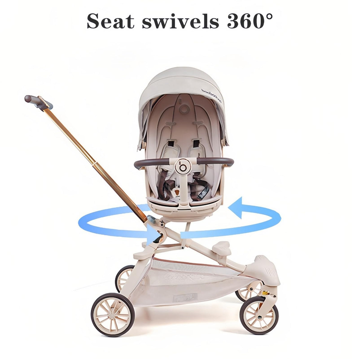 Lightweight Folding Stroller Wagon with Reversible Seat and Canopy L2366