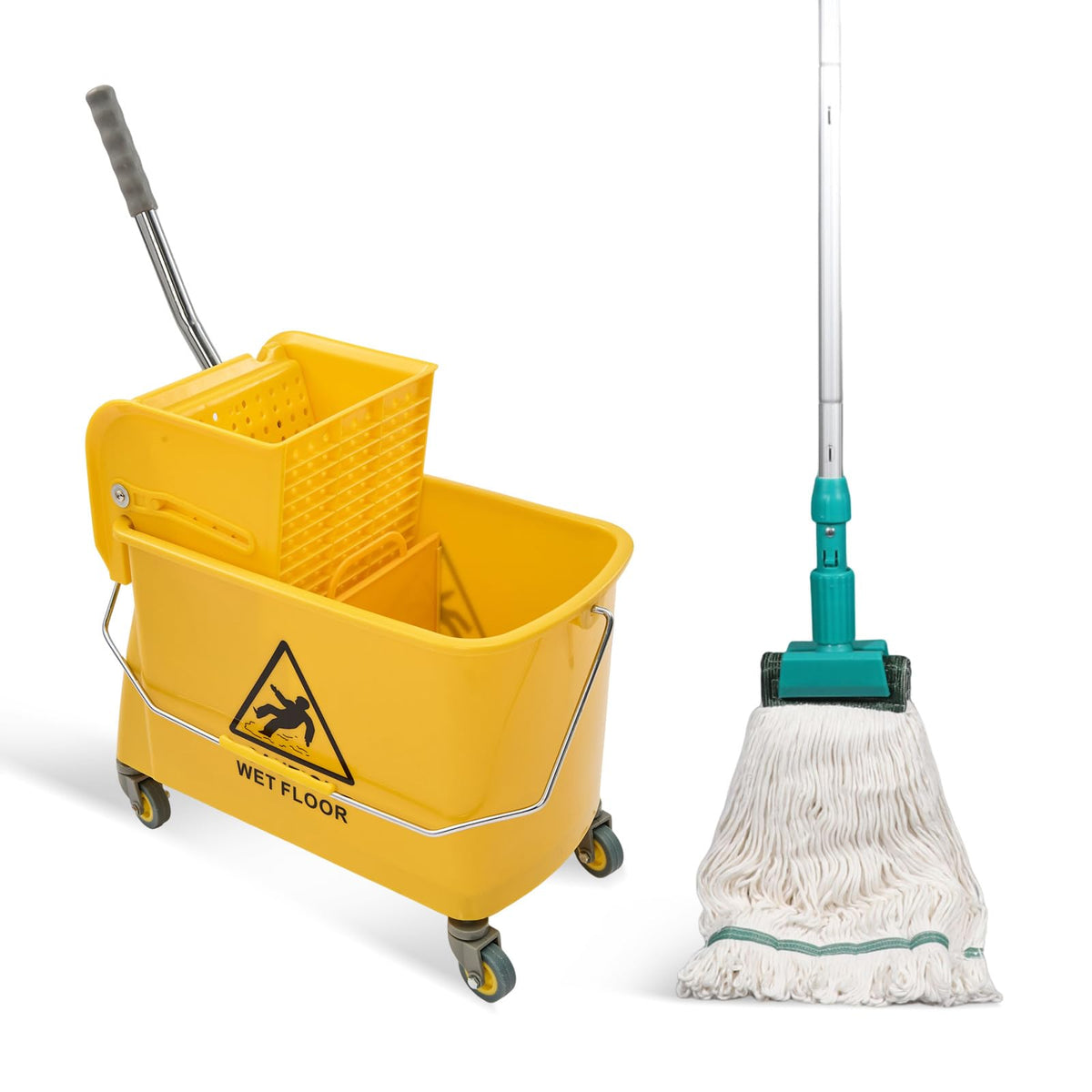 22 Quart Wheeled Mop Bucket with Wringer D937024