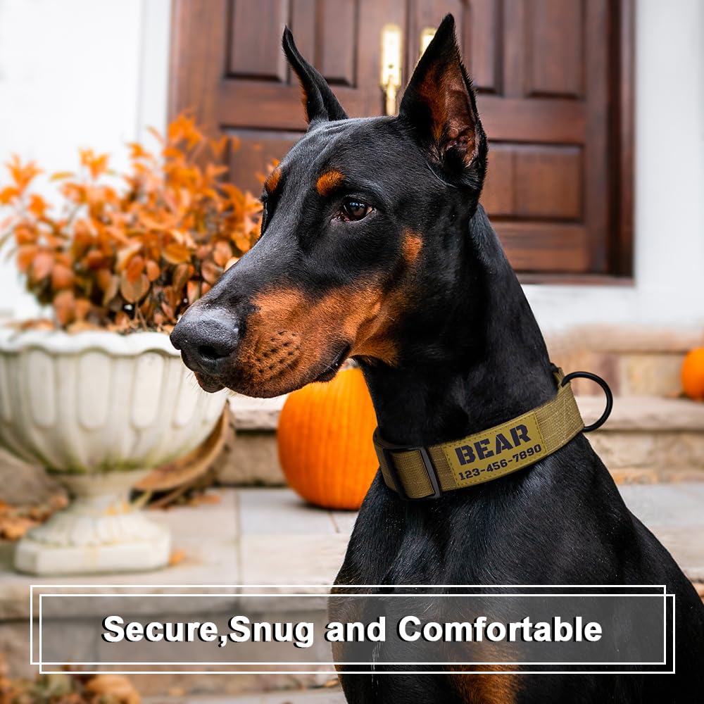 Tactical Dog Collar with Name and Phone Number Z4102