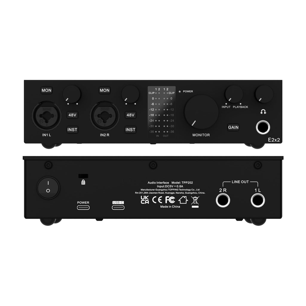 USB Audio Interface with 48V Phantom Power, Black Q56921