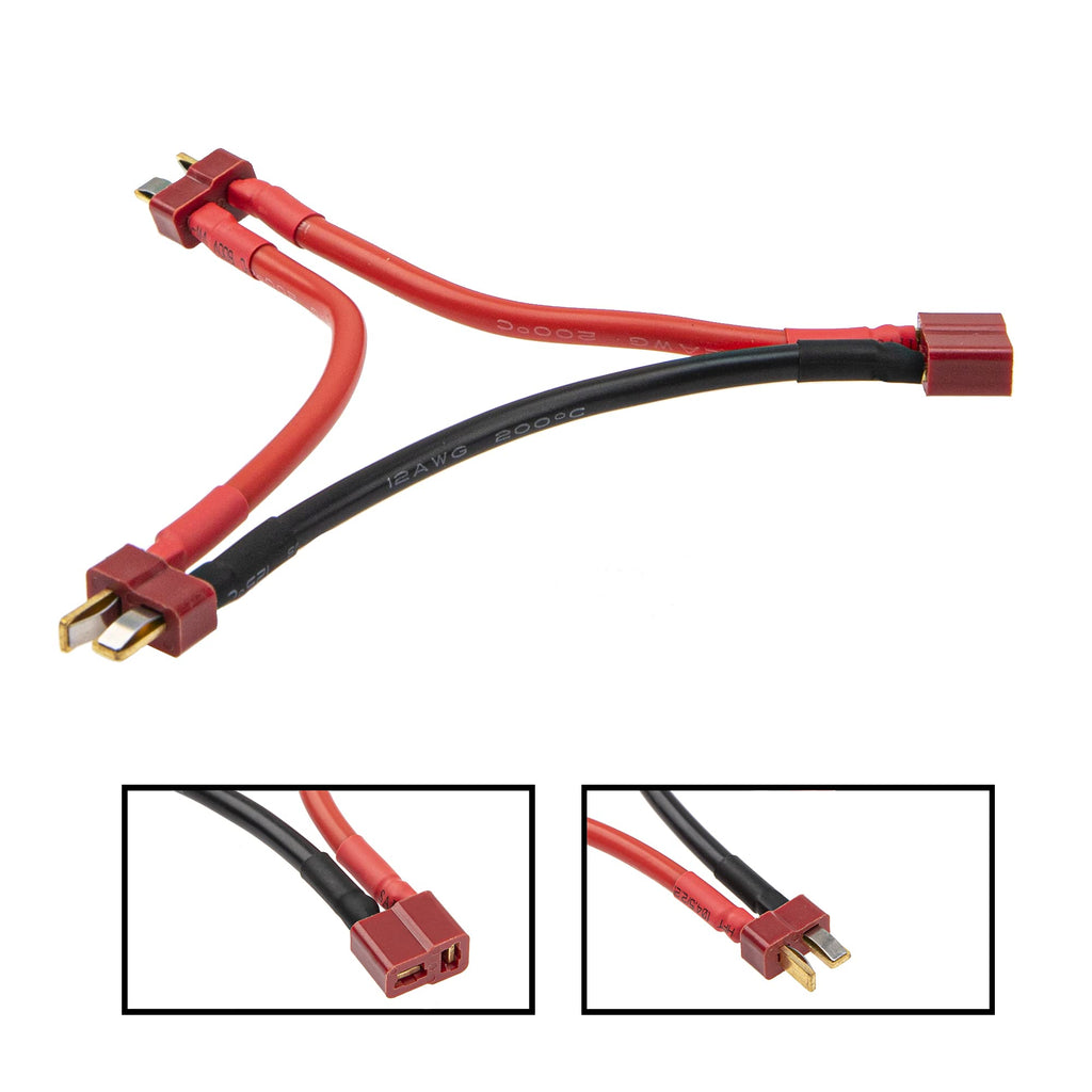 12AWG T Plug Serial Series Connector & Parallel Y-Harness Adapter Silicone Wire W597