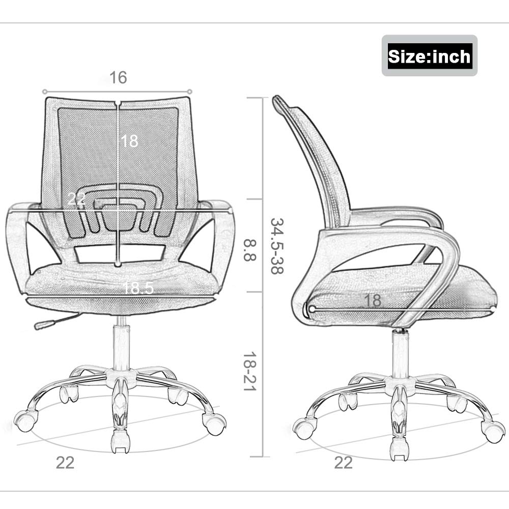 Orange Mesh Office Chair with Lumbar Support R8702
