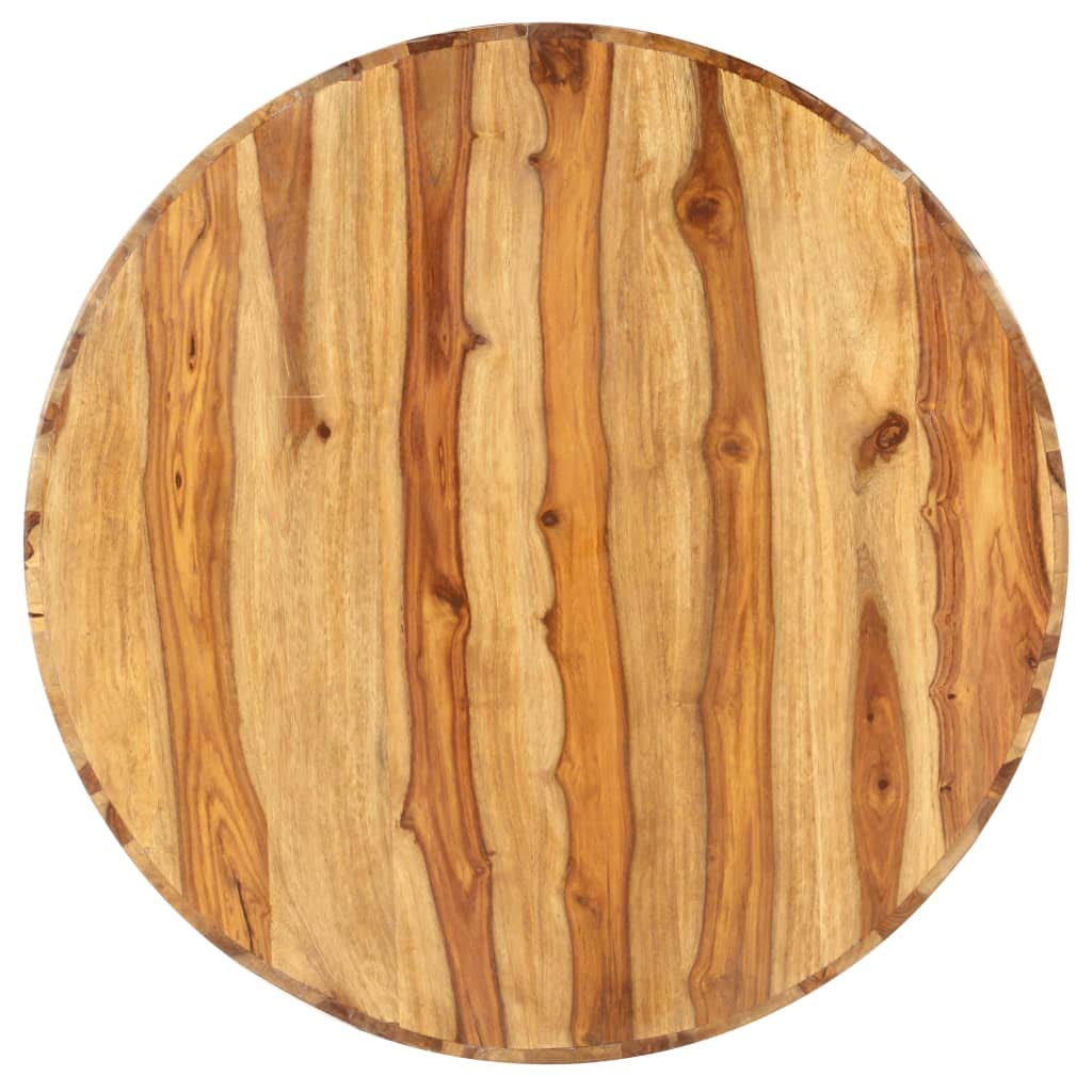 Round Coffee Table 25.6"x11.8" Solid Sheesham Wood Q233