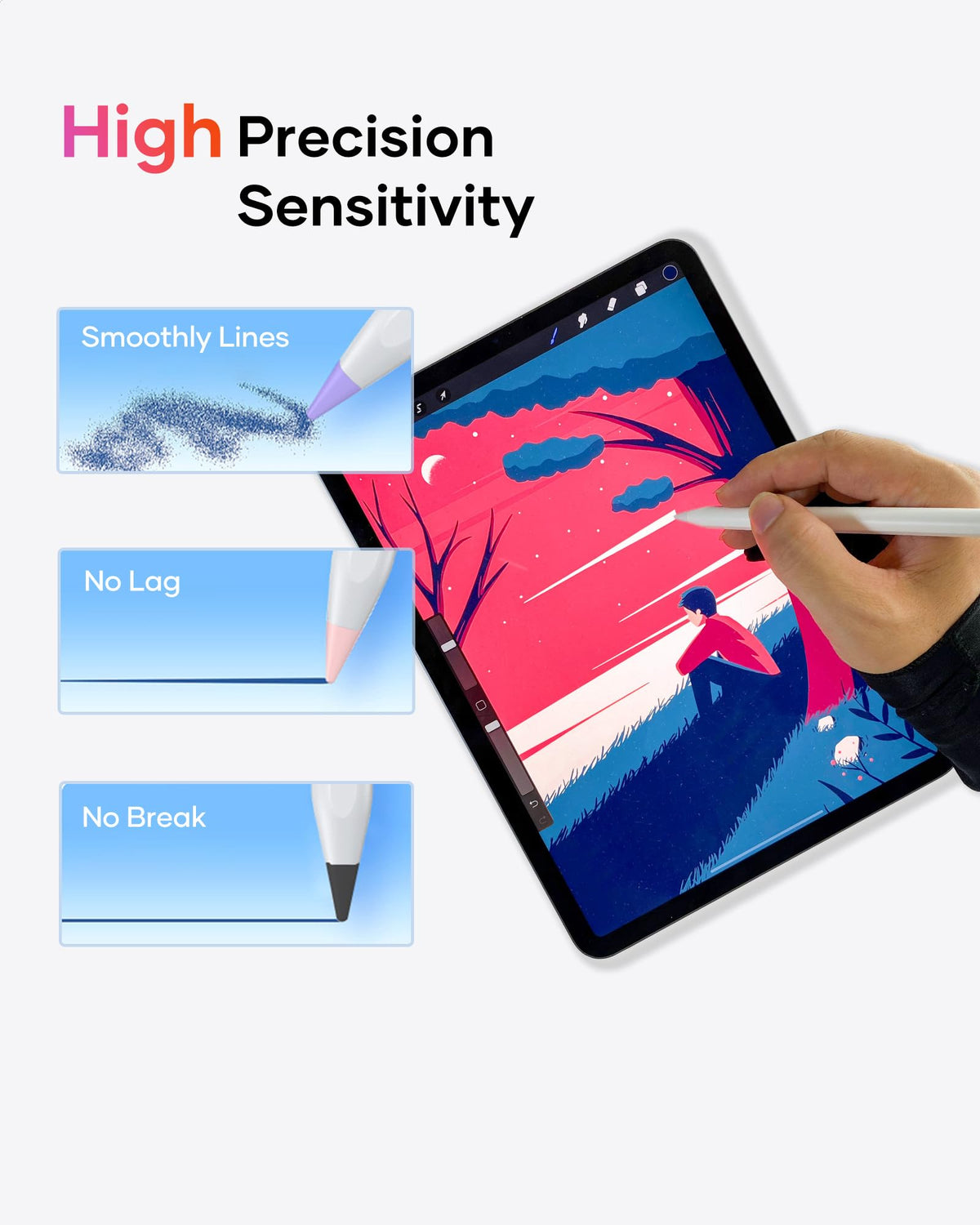 Compatible with Apple Pencil 2nd Gen/1st Gen/USB-C/Apple Pencil Pro, 4 Colors, 6 Pack Q165632